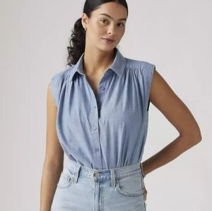 Levi's Gracen Button-Down Sleeveless Blouse